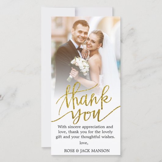 Gold Script Wedding Bedankt (Voorkant)