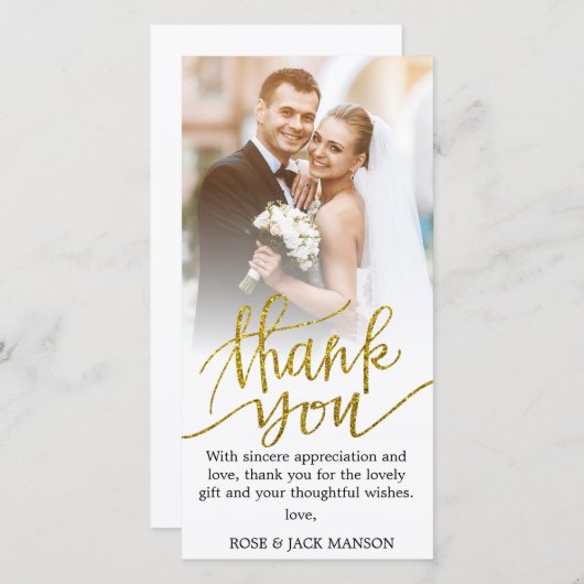Gold Script Wedding Bedankt (Voorkant / Achterkant)