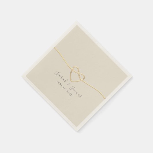 Gold Script Wedding Servet (Hoek)