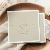 Gold Script Wedding Servet