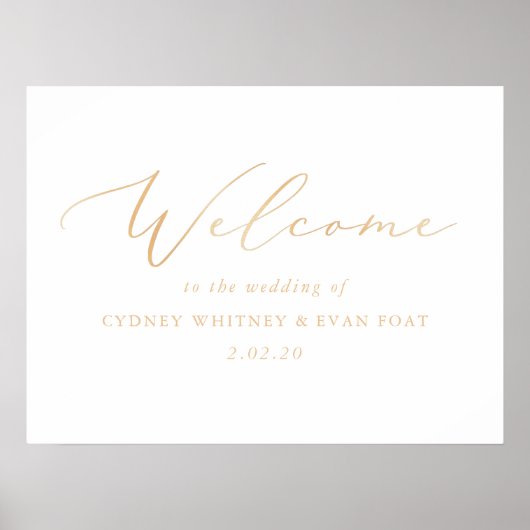 Gold Script Welkomstbruiloft Poster (Voorkant)