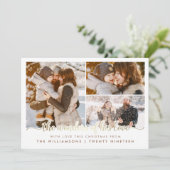 Gold Script Wonders of his Love Kerstmis 3 Foto Kaart (Staand voorkant)