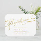 Gold Scripted Baptism Rosary Cross-religieus Kaart (Staand voorkant)