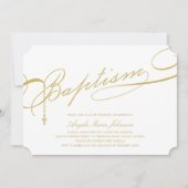 Gold Scripted Baptism Rosary Cross-religieus Kaart (Voorkant)