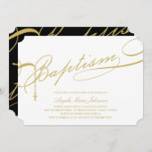 Gold Scripted Baptism Rosary Cross-religieus Kaart (Voorkant / Achterkant)