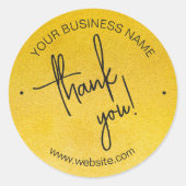 Gold Scripted Business Bedankt Ronde Sticker (Voorkant)