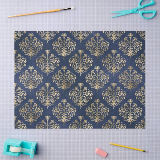 Gold Scroll Design op Paarse ontkoppeling Tissuepapier (Craft)