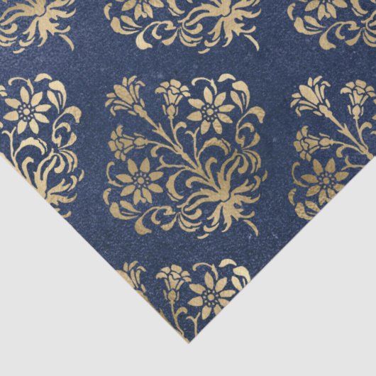 Gold Scroll Design op Paarse ontkoppeling Tissuepapier (Detail)