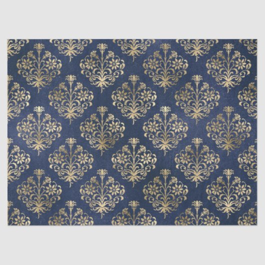 Gold Scroll Design op Paarse ontkoppeling Tissuepapier (Voorkant)