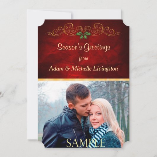 Gold Scroll Elegant Christmas Sjabloon Flat (Voorkant)