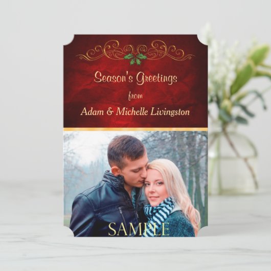 Gold Scroll Elegant Christmas Sjabloon Flat (Staand voorkant)