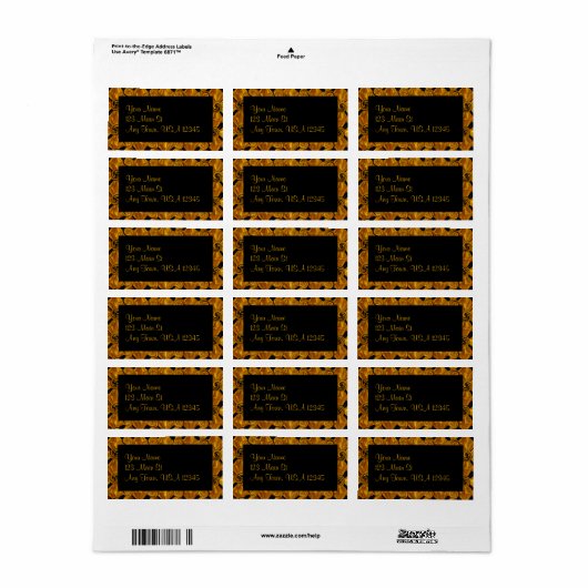 Gold Scroll Etiket (Full Sheet)