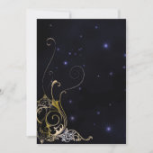Gold Scroll Formal Gothic Wedding Kaart (Voorkant)
