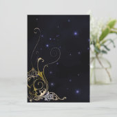 Gold Scroll Formal Gothic Wedding Kaart (Staand voorkant)