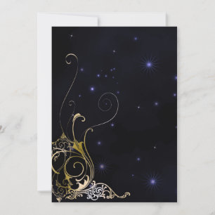 Gold Scroll Formal Gothic Wedding Kaart