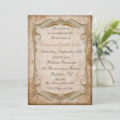 Gold Scroll Lijst Invitation Kaart (Staand voorkant)