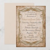 Gold Scroll Lijst Invitation Kaart (Voorkant / Achterkant)