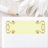 Gold Scroll op gele Return Address Label (Insitu)