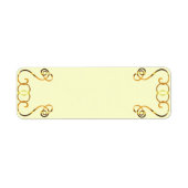 Gold Scroll op gele Return Address Label (Voorkant)