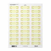 Gold Scroll op gele Return Address Label (Full Sheet)