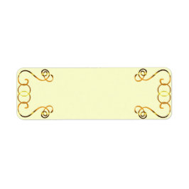 Gold Scroll op gele Return Address Label