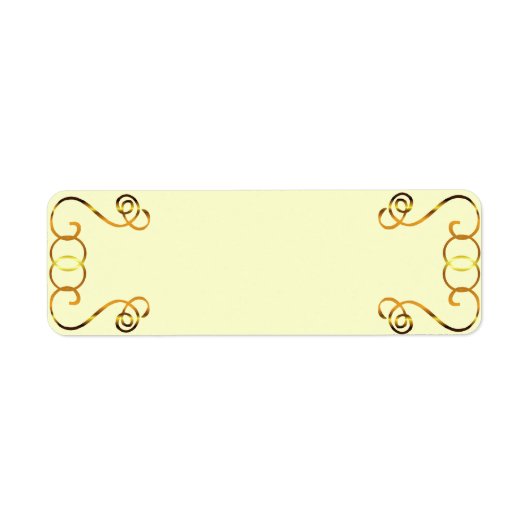 Gold Scroll op gele Return Address Label (Voorkant)