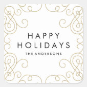 Gold Scroll Vakantie Sticker (Voorkant)