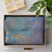 Gold Scroll-werk op Paarse, roze, blauwe ontkoppel Tissuepapier (Geschenk)