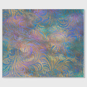 Gold Scroll Werken op Paars, roze, blauw Cadeaupapier (Vlak)