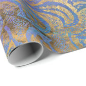 Gold Scroll Werken op Paars, roze, blauw Cadeaupapier (Rol Hoek)