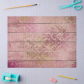 Gold Scrollwork bij de ontkoppeling van roze hout Tissuepapier (Craft)