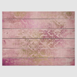 Gold Scrollwork bij de ontkoppeling van roze hout Tissuepapier