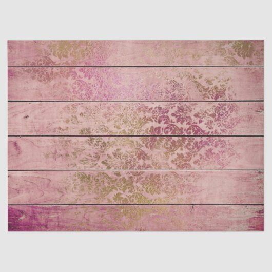 Gold Scrollwork bij de ontkoppeling van roze hout Tissuepapier (Voorkant)