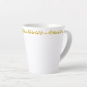 Gold Scrollwork Latte Mok (Rechterhoek)
