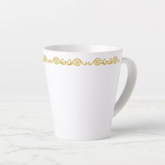 Gold Scrollwork Latte Mok (Rechterhoek)