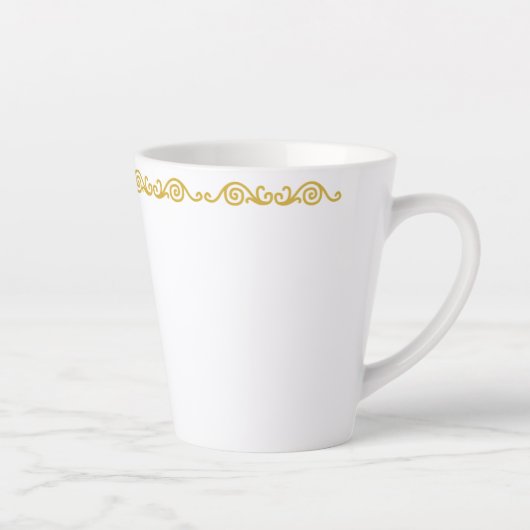 Gold Scrollwork Latte Mok (Rechts)