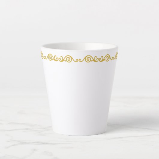 Gold Scrollwork Latte Mok (Voorkant)