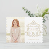 Gold Scrollwork Vakantie Feestdagenkaart (Staand voorkant)