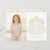 Gold Scrollwork Vakantie Feestdagenkaart (Voorkant / Achterkant)