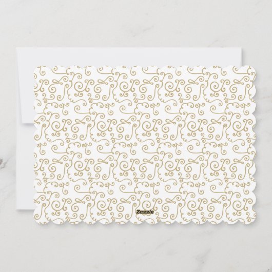 Gold Scrollwork Vakantie Feestdagenkaart (Achterkant)