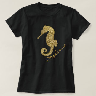 Gold Seahorse gepersonaliseerd T-shirt