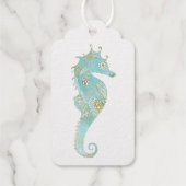 Gold Seahorse Weddenschap Bedankt Cadeaulabels (Achterkant)