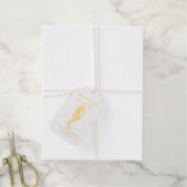 Gold Seahorse Weddenschap Bedankt Cadeaulabels (Met Koord)