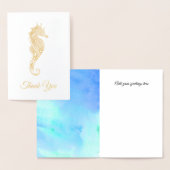 Gold Seahorse Weddenschap Hartelijk dank Folie Kaarten (Display)