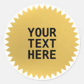 Gold Seal award met aangepaste tekst Ronde Sticker (Voorkant)