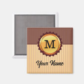 Gold Seal met Initialen en naam Gepersonaliseerd Magneet (Voorkant / Achterkant)