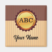Gold Seal met Initialen en naam Gepersonaliseerd Magneet (Voorkant)