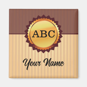 Gold Seal met Initialen en naam Gepersonaliseerd Magneet