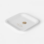 Gold Seashell Coastal Wedding Drink Papieren Bordje (Gebogen)