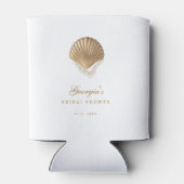 Gold Seashell Custom Coastal Bridal Shower Favor Blikjeskoeler (Achterkant)